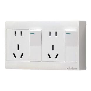 锦迈明装三开十五孔插座右交叉3位开关大功率分别控制一键断电