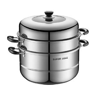 苏泊尔蒸锅家用304不锈钢加厚蒸笼蒸鱼馒头多层蒸煮一体汤锅