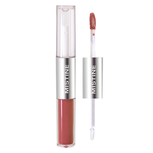 Mistine蜜丝婷双头唇釉镜面口红水光不掉色不沾杯裸色嘟嘟唇唇蜜