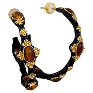 CIX远古印记/复古重工大圈！夸张蚊香盘耳夹耳钉大圈显脸小耳环女