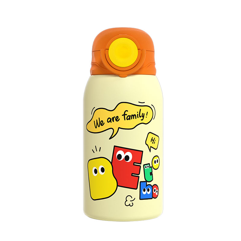 孩子王贝特倍护儿童保温杯食品级316L吸管感温学饮杯水壶杯套上学