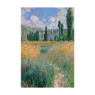 莫奈圣马丁小路纯手绘油画印象画北欧走廊玄关客厅装饰画艺术挂画