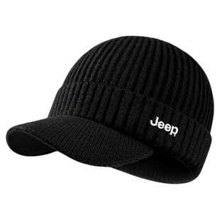 jeep吉普帽子男款冬季加绒加厚户外护耳保暖毛线帽防寒骑行针织帽