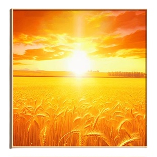 旭日东升餐厅装饰画客厅东墙入户门玄关画日出东方正方形风景挂画