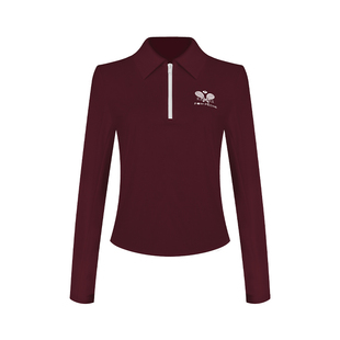 新款菁英polo网球上衣女吸湿排汗显瘦健身运动长袖T恤春PomPeche