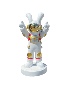 艺家乡太空人卡通兔子科技馆摆件