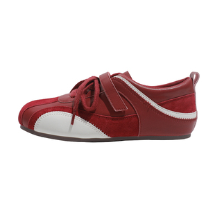 真皮~骄屿内增加绒芭蕾德训鞋新款复古系带运动玛丽珍休闲阿甘鞋