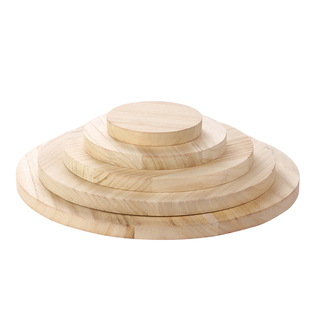 定制手工diy模型材料梧桐木圆木片实木圆形桌面碳化木板摄影道具