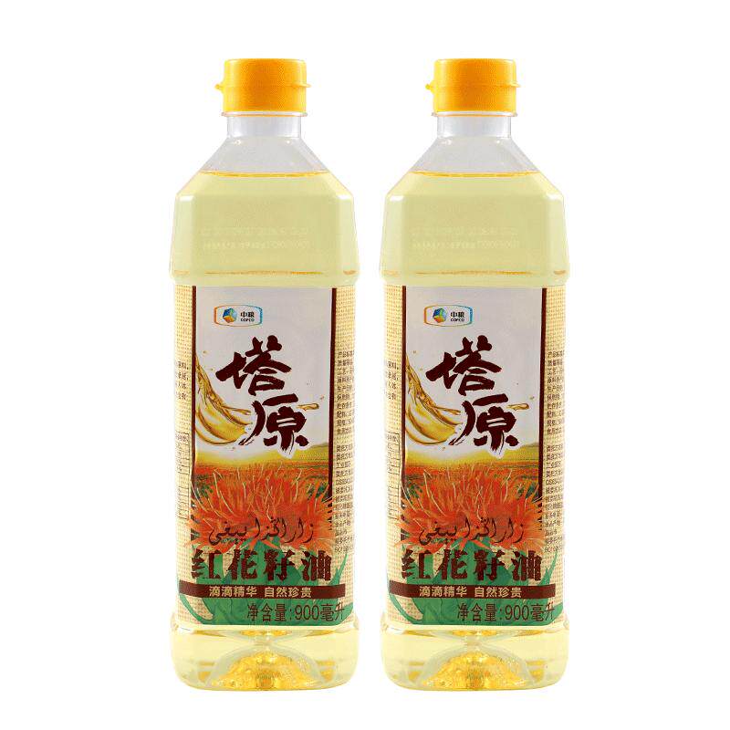 中粮塔原 新疆红花籽油900ml礼盒装新疆物理压榨一级食用油植物油