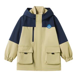 ask 童装男童户外上衣2025春秋季新款一衣三穿宽松风衣外套潮