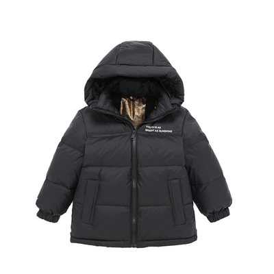 雅鹿儿童羽绒服女冬季2026新款男大童加厚外套保暖冬装黑色绿色