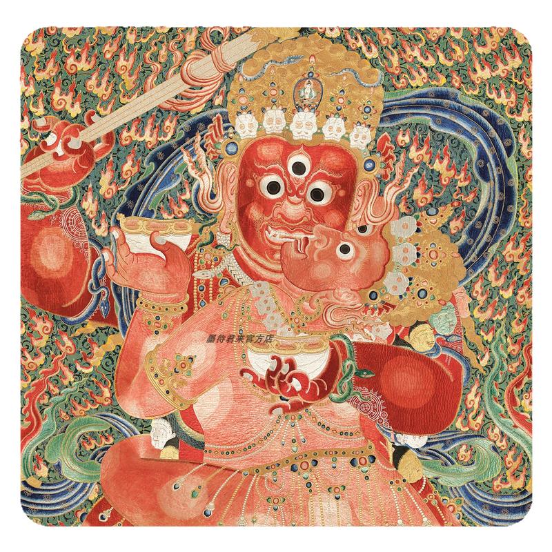 明代永乐宫《红阎摩敌》唐卡布画