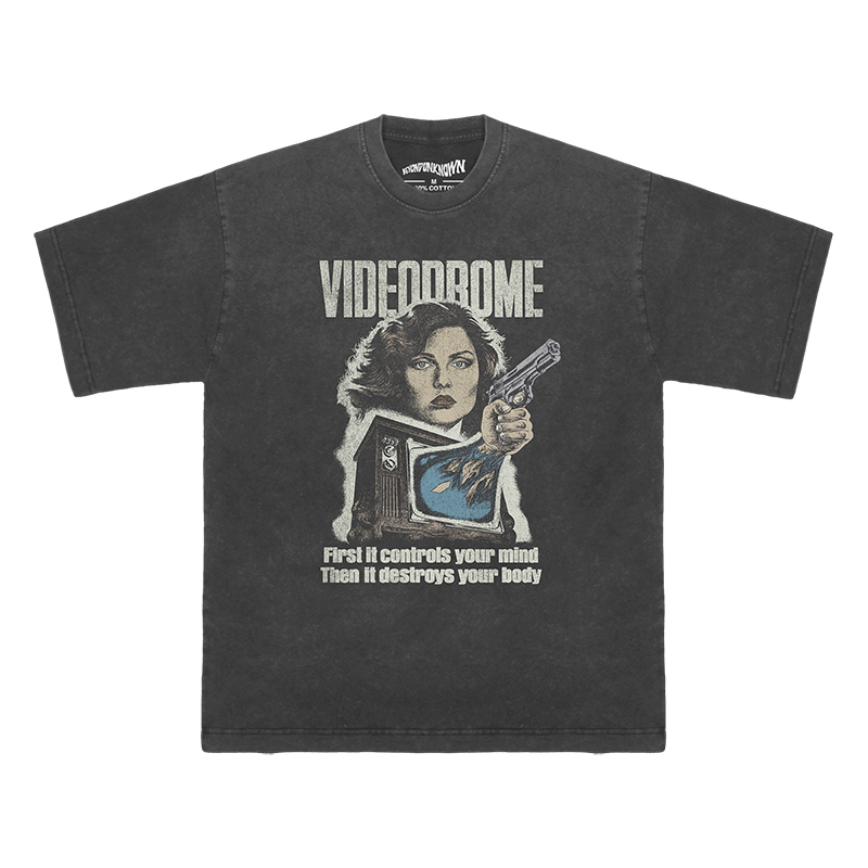 录影带谋杀案 T恤 Videodrome CULT电影水洗纯棉长袖短袖 T-Shirt