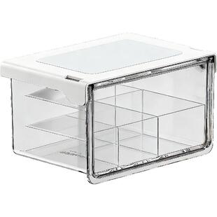 镜柜下抽屉式收纳盒卫生间化妆品收纳神器卸妆棉签口红透明置物架