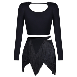 Dancebaby拉丁舞半身裙冬装女童2025新款裙子流苏舞裙练功服D71