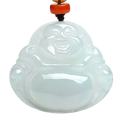 印象眸A货天然翡翠佛公吊坠