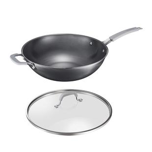 查蒙蒂纳碳钢炒锅炒菜锅氮化无涂层家用平底锅燃气炉爆炒铁锅