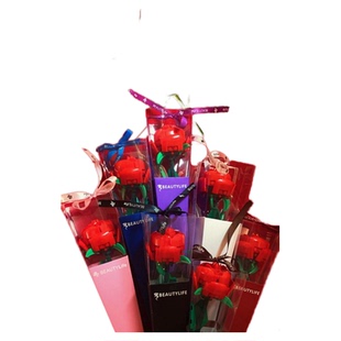 单支玫瑰花积木包装永生花花束圣诞跨年七夕情人节生日diy礼物女