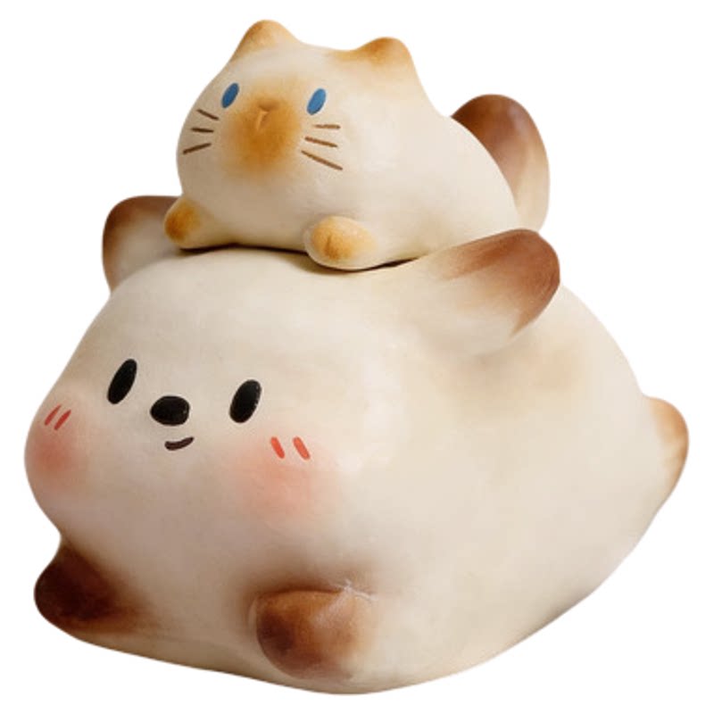 猫狗PAI原创可爱情侣桌面摆件