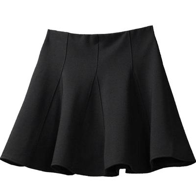 松紧腰半身裙黑色短裙伞裙裤裙