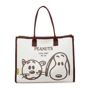 包包女款2026新款大容量带拉链卡通印花托特包横版通勤外出帆布包