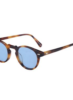 小脸男圆形复古偏光太阳镜