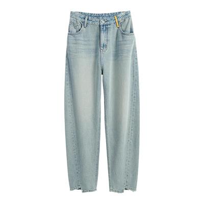 哈伦香蕉牛仔裤女九分休闲弯刀裤