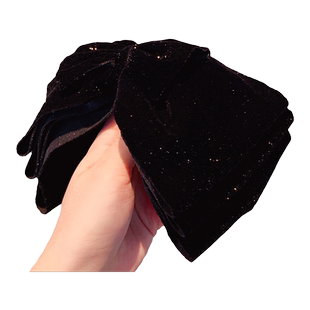 繁星点点~多层金丝绒发夹红色蝴蝶结发饰网红后脑勺发卡大号头饰