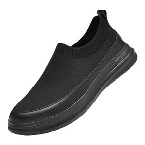 木林森男鞋运动休闲鞋男士透气网面鞋一脚蹬春夏季鞋子黑色跑步鞋