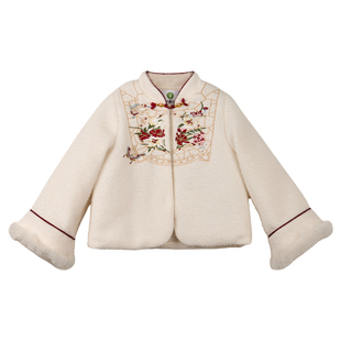 元旦~女童唐装冬中小童新中式汉服宝宝国风厚外套+马面裙两件套