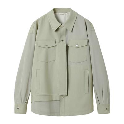 夹克外套假两件拼接痞帅设计感