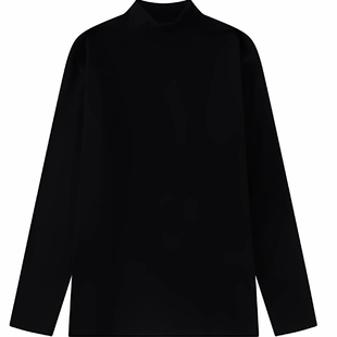 双面德绒打底衫上衣百搭秋冬2026新款纯色半高领休闲男士修身长袖