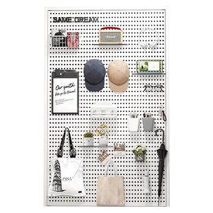 三梦洞洞板置物架墙上入户玄关造型墙定制不锈钢冲孔板金属展示架