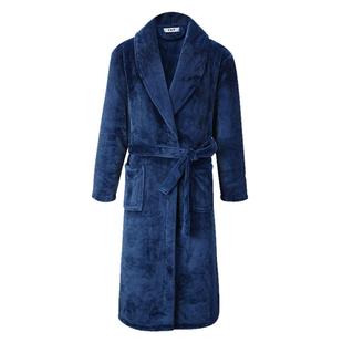 冬季加长款加厚法兰绒情侣睡衣男士大码睡袍珊瑚绒浴衣浴袍女春秋