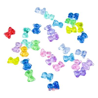 儿童迷你卡通小熊仿水晶宝石玩具塑料小熊模型小摆件挖宝抽奖奖励