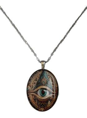 Vintage古着蚀刻画像项链