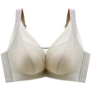 大胸显小内衣乳胶性感聚拢防下垂光面无痕文胸有软钢圈收副乳胖mm