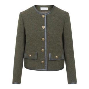 朗姿25纯羊毛复古设计感小香风短款外套高级感通勤春季新款上衣女