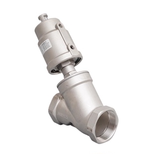 316/304不锈钢气动角座阀y型大头钢头丝扣连接高温蒸汽角阀气控阀
