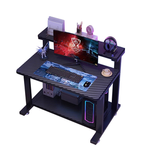 碳纤维电脑桌台式家用一体式电竞桌多层办公桌小户型可移动学习桌