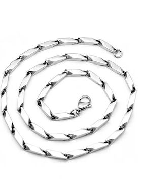 菱形钛钢项链男士痞帅不掉色