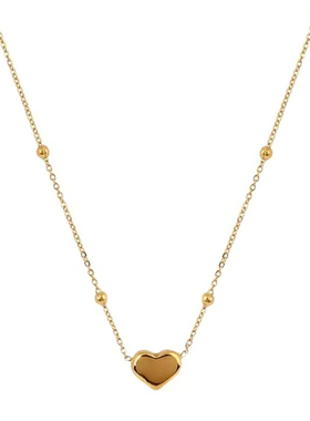 不褪色可水洗钛钢爱心锁骨链女