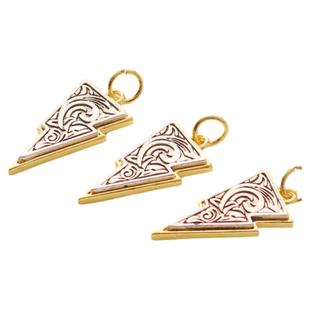 18k包金保色多款白金单面双面吊牌隔珠手链项链吊坠diy饰品配件