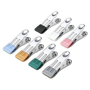 不锈钢夹子多功能浸塑无痕晾衣夹衣服固定器防风棉被强力固定夹