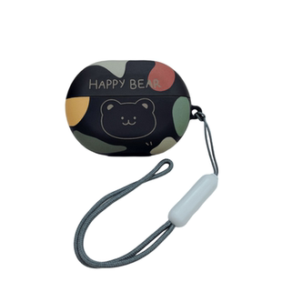 可爱微笑熊适用华为耳机freebudsse2保护套freebuds5i至臻版freebudspro2耳机保护壳se3蓝牙耳机套freebuds4e