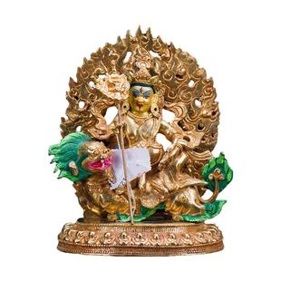 《财宝天王铜像》家居客厅中式摆件尼泊尔进口7寸手工铜全鎏金