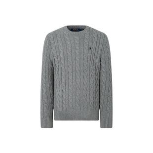 【自营】Ralph Lauren/拉夫劳伦 冬季新款男士灰色麻花打底针织衫