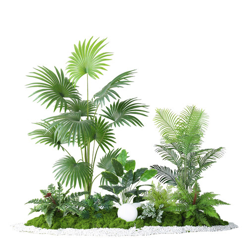 仿真绿植盆栽植物造景室内盆景餐厅场景装饰橱窗景观楼梯下仿真树