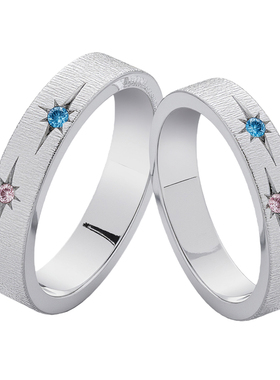 原创设计999足银材质情侣对戒