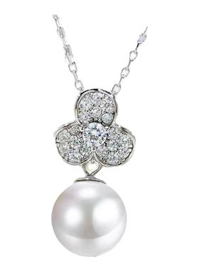 时尚气质三花瓣珍珠项链